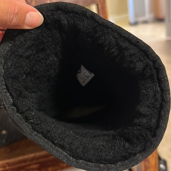 UGG Black Tall Classic Knee Boots Shearling Suede Leather Fleece Lined - Picture 11 of 15